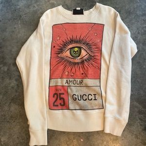 Men's Off White Amour Eye Printed Cotton